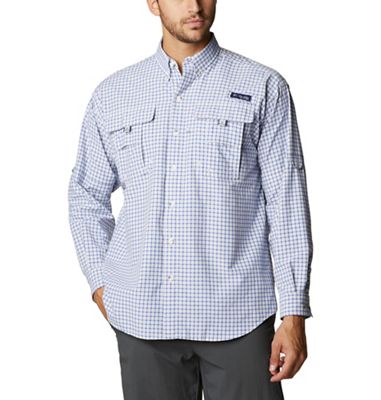 Columbia Men's Super Bahama LS Shirt - Small - Cool Grey Tri-Gingham product image
