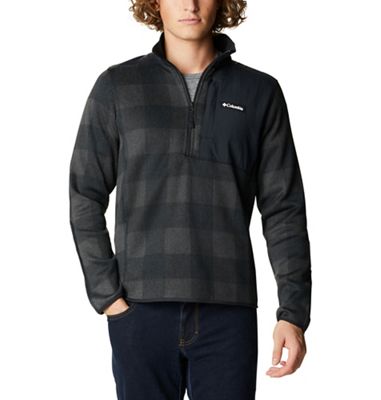 Columbia Men's Sweater Weather Printed Half Zip - Medium - Black Camo Buffalo / Black product image