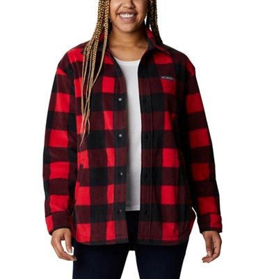 Columbia Women's Benton Springs Shirt Jacket - Large - Mountain Red Buffalo Check / Black product image