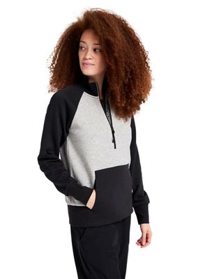 Burton Women's Lowball Quarter-Zip Crew Top - Medium - True Black / Grey Heather product image