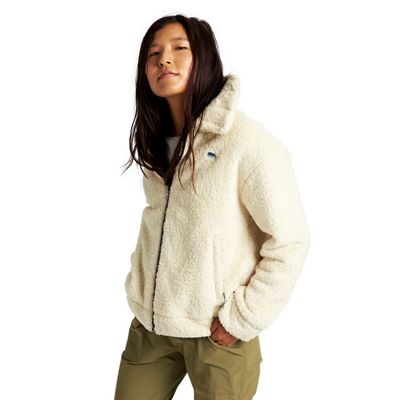 Burton Women's Lynx Full-Zip Reversible Fleece Jacket - XS - Creme Brulee / Folkstone Grey product image