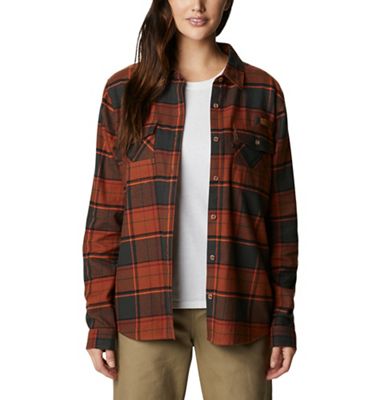 Columbia Women's PHG Roughtail Field Flannel LS Shirt - XS - Blaze Tartan Plaid product image