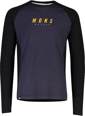 Mons Royale Men's Olympus LS Top - Small - Black / 9 Iron product image