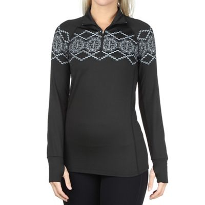 Snow Angel Women's Alpine Graphic Zip T-Neck - Medium - Black product image