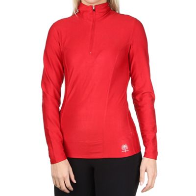 Snow Angel Women's Essential Zip T-Neck - Large - Lipstick Red product image