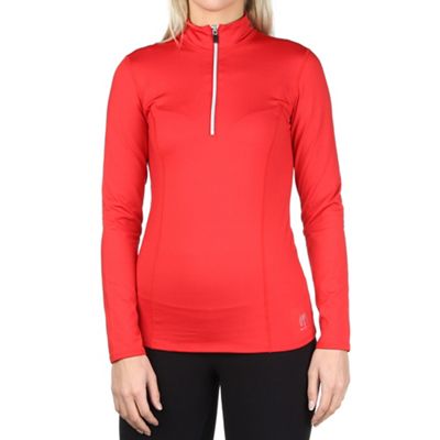Snow Angel Women's Zip T with Silver Zipper - Small - Poppy Red product image