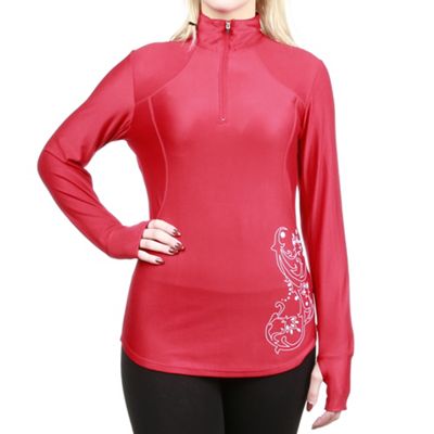 Snow Angel Women's Zip T-Neck With Graphics - Large - Lipstick Red product image