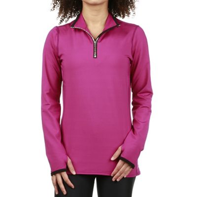 Snow Angel Women's Zip T-Neck With Rainbow Zipper - Large - Fuchsia product image