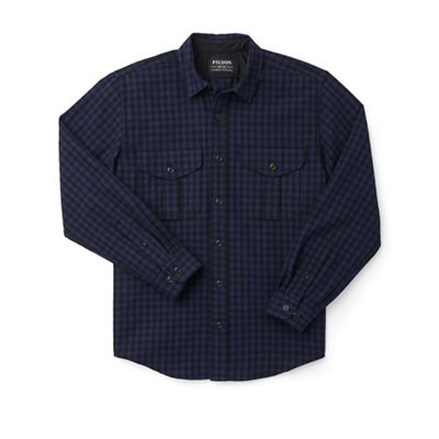 Filson Men's Northwest Wool Shirt - XL - Cobalt / Black Check product image