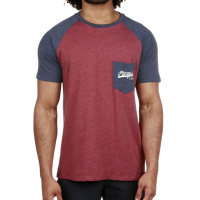 Moosejaw Men's Caramel Corn Raglan SS Pocket Tee - XS - Crimson / Midnight product image