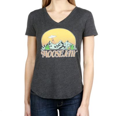 Moosejaw Women's Powdered Orange Drink Flowy V-Neck SS Tee - Small - Black product image