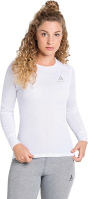 Odlo Women's Active Warm Eco BL Crew Neck LS Top - Large - White product image