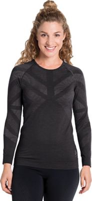 Odlo Women's Kinship Warm BL Crew Neck LS Top - XS - Black Melange product image
