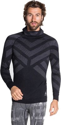 Odlo Men's Kinship Warm BL With Facemask LS Top - Small - Black Melange product image