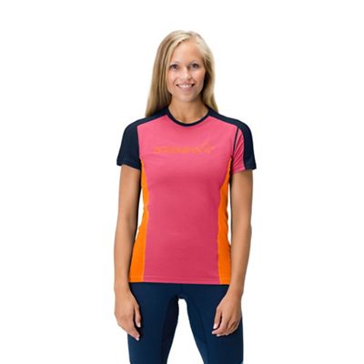 Norrona Women's Falketind Equaliser Merino T-Shirt - Medium - Honeysuckle / Indigo Night product image