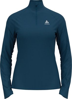 Odlo Women's Essential 1/2 Zip Midlayer Top - Medium - Blue Wing Teal product image