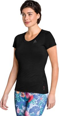Odlo Women's Merino 130 BL Crew Neck SS Top - Large - Black product image
