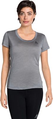 Odlo Women's Merino 130 BL Crew Neck SS Top - Large - Grey Melange product image