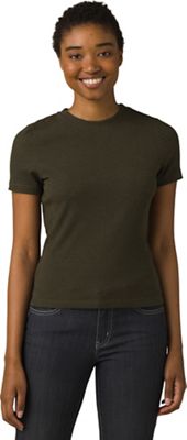 Prana Women's Foundation Rib Tee - Large - Cargo Green Heather product image