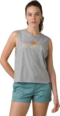 Prana Women's Organic Graphic Sleeveless Tank - Small - Heather Grey Mindfull product image