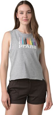 Prana Women's Organic Graphic Sleeveless Tank - XS - Heather Grey Pride Mountain product image