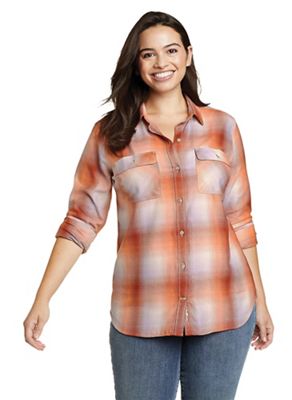 Eddie Bauer Women's Firelight Flannel Shirt - Medium - Burnt Orange product image