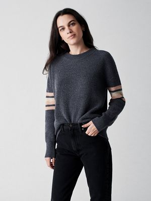 Faherty Women's Wisp Waffle Sweater - Medium - Storm Grey product image