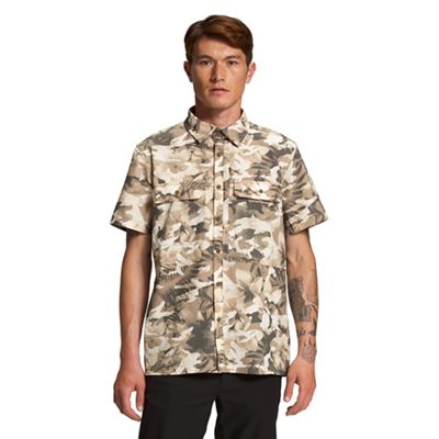 The North Face Men's Printed Sniktau SS Sun Shirt - Large - Military Olive Tropical Camo Print product image