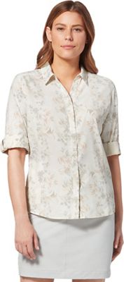 Royal Robbins Women's Expedition II Printed 3/4 Sleeve Shirt - Large - Creme Zephyr Pt product image