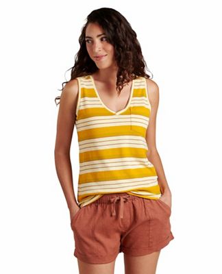 Toad & Co Women's Grom Tank - Large - Butter 70'S Stripe product image