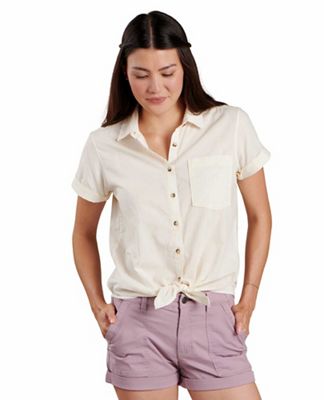 Toad & Co Women's Willet Tie SS Shirt - Large - Egret product image