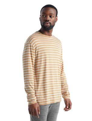 Icebreaker Men's Granary LS Stripe Tee - XL - Sand / Ecru Heather / S product image