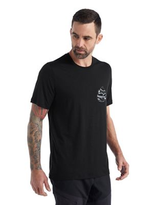 Icebreaker Men's Tech Lite II SS Tee - Sunrise Ridge - Large - Black product image