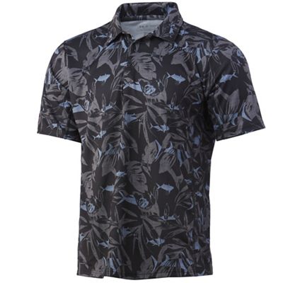 Huk Men's Icon X Ocean Palm Polo - Medium - Volcanic Ash product image