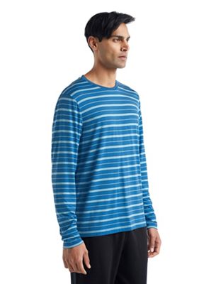 Icebreaker Men's Wave LS Stripe Tee - XL - Azul / Haze / S product image
