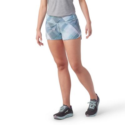 Smartwool Women's Merino Sport Lined Short - XL - Bleached Aqua Mountain Plaid Print product image