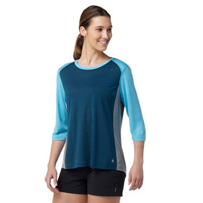 Smartwool Women's Merino Sport 120 Mountain Bike 3/4 Sleeve Tee - Large - Twilight Blue product image