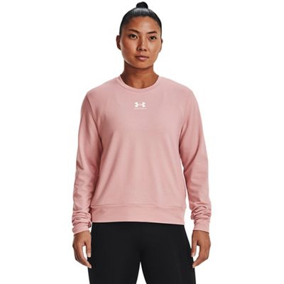 Under Armour Women's Rival Terry Crew Top - Small - Retro Pink / White product image