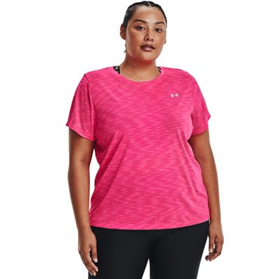 Under Armour Women's Tech Dash Ssc Top - 1X - Electro Pink / Metallic Silver product image