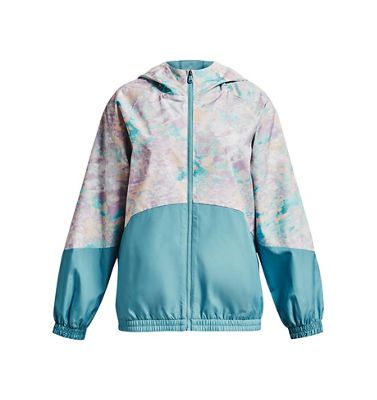 Under Armour Girls' Woven Printed Full Zip Jacket - XS - Cloudless Sky / Opal Blue product image