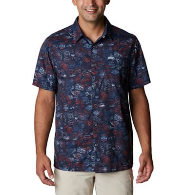 Columbia Men's Super Slack Tide Camp Shirt - Small - Collegiate Navy Tye Dye Print product image