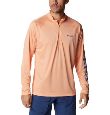 Columbia Men's Terminal Tackle Heather 1/4 Zip Top - Medium - Bright Nectar Heather / Vivid Blue Logo product image
