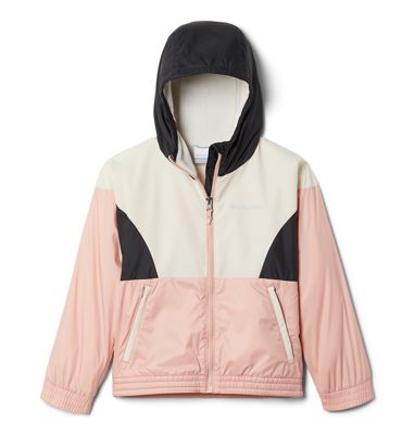 Columbia Girls' Side Hill Lined Windbreaker Jacket - Large - Faux Pink / Chalk / Shark product image