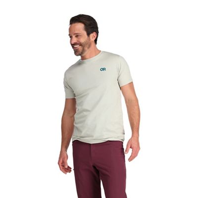 Outdoor Research Men's Lockup Back Logo T-Shirt - Large - Pebble / Deep Lake product image
