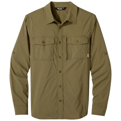 Outdoor Research Men's Way Station LS Shirt - Large - Loden Heather product image