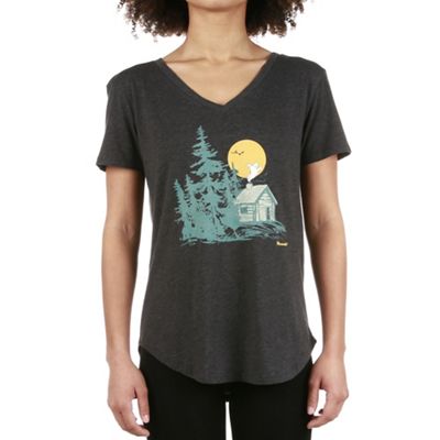 Moosejaw Women's Crepe Flowy V-Neck SS Tee - Medium - Black product image