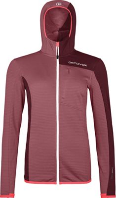 Ortovox Women's Fleece Light Grid Hooded Jacket - Medium - Mountain Rose product image