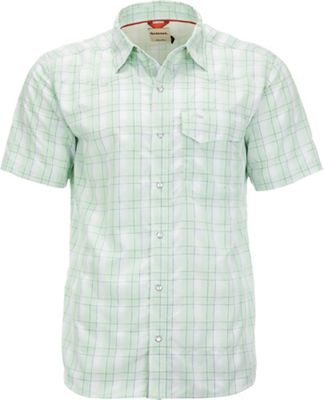 Simms Men's Big Sky SS Shirt - Medium - Light Green / Nightfall Plaid product image