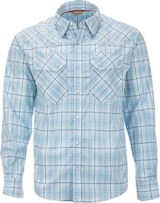 Simms Men's Brackett LS Shirt - Small - Sky Classic Plaid product image