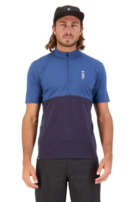 Mons Royale Men's Cadence Half Zip Tee - XL - Dark Denim / 9 Iron product image